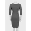 Gray wool dress with 3/4 sleeves