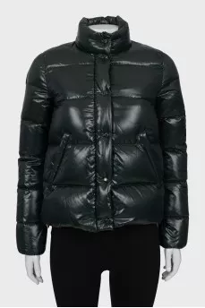 Quilted green jacket with tag
