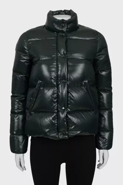 Quilted green jacket with tag
