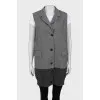 Wool vest in fine print