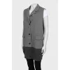 Wool vest in fine print