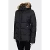 Fitted jacket with fur hood