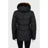 Fitted jacket with fur hood