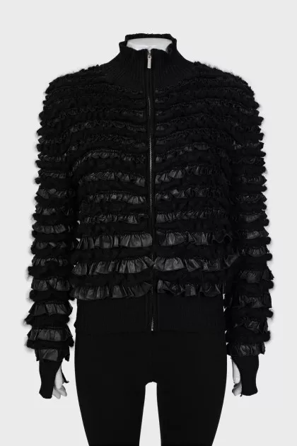 Ruffled mohair cardigan
