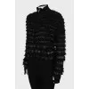 Ruffled mohair cardigan