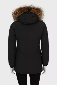 Black parka with fur