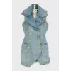 Denim dress with gold buttons