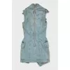 Denim dress with gold buttons