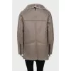 Eco-fur sheepskin coat with buttons