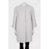 Wool coat with 3/4 sleeves