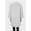 Wool coat with 3/4 sleeves