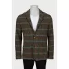 Men's wool jacket in check print