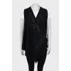 Wrap cardigan decorated with rhinestones