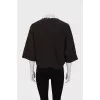 Cropped brown ruffle cardigan