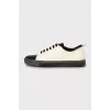 Leather sneakers black and white