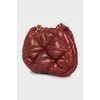 Red Bubble Quilted Lambskin Micro Flap Bag