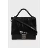 Leather crossbody bag with decor