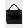 Leather crossbody bag with decor