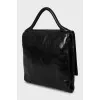 Leather crossbody bag with decor