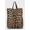 Animal print tote bag