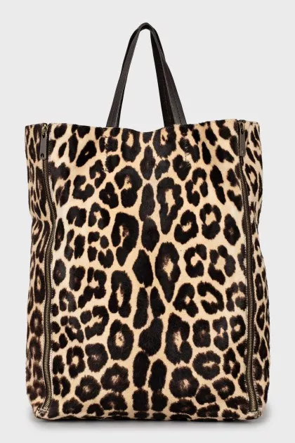Animal print tote bag