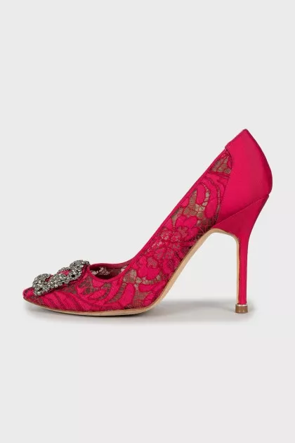 Pink lace shoes