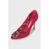 Pink lace shoes