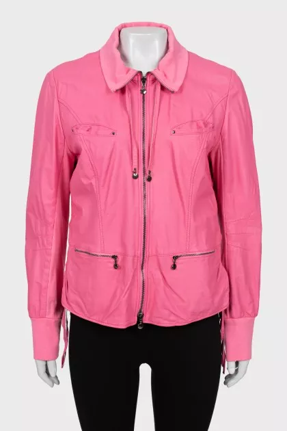 Pink leather jacket