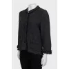 Woven jacket with 3/4 sleeves