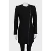 Wool coat with bias zipper