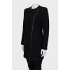 Wool coat with bias zipper