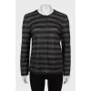 Short pile striped cardigan
