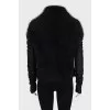 Black long pile sweater