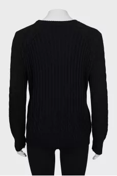 Wool jumper decorated with rhinestones