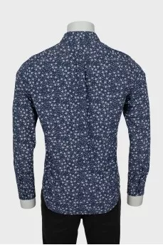 Men's blue printed shirt