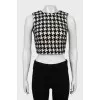 Vest in houndstooth print