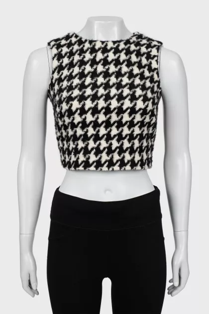 Vest in houndstooth print
