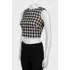 Vest in houndstooth print