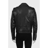 Straight fit leather jacket