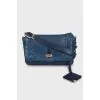 Woven leather crossbody bag