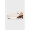 Mixed color quilted sneakers