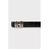 Men's black belt with embossed leather