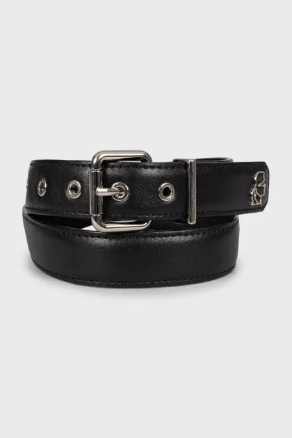 Black belt with silver buckle
