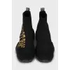 Men's sneakers with gold print
