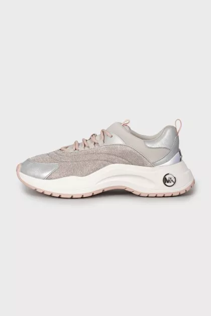 Textile sneakers with glitter