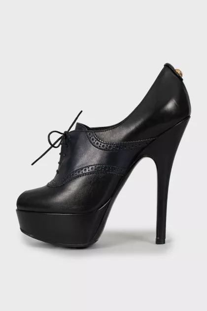 Open toe ankle boots with perforations