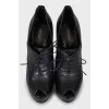 Open toe ankle boots with perforations