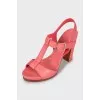 Pink high heel sandals