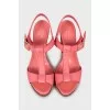 Pink high heel sandals
