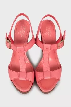 Pink high heel sandals